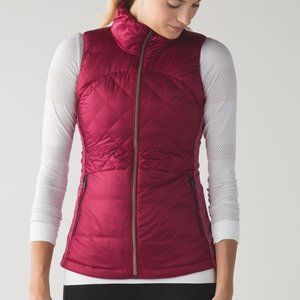 Lululemon Down for a Run Berry Jacket Vest Size 8